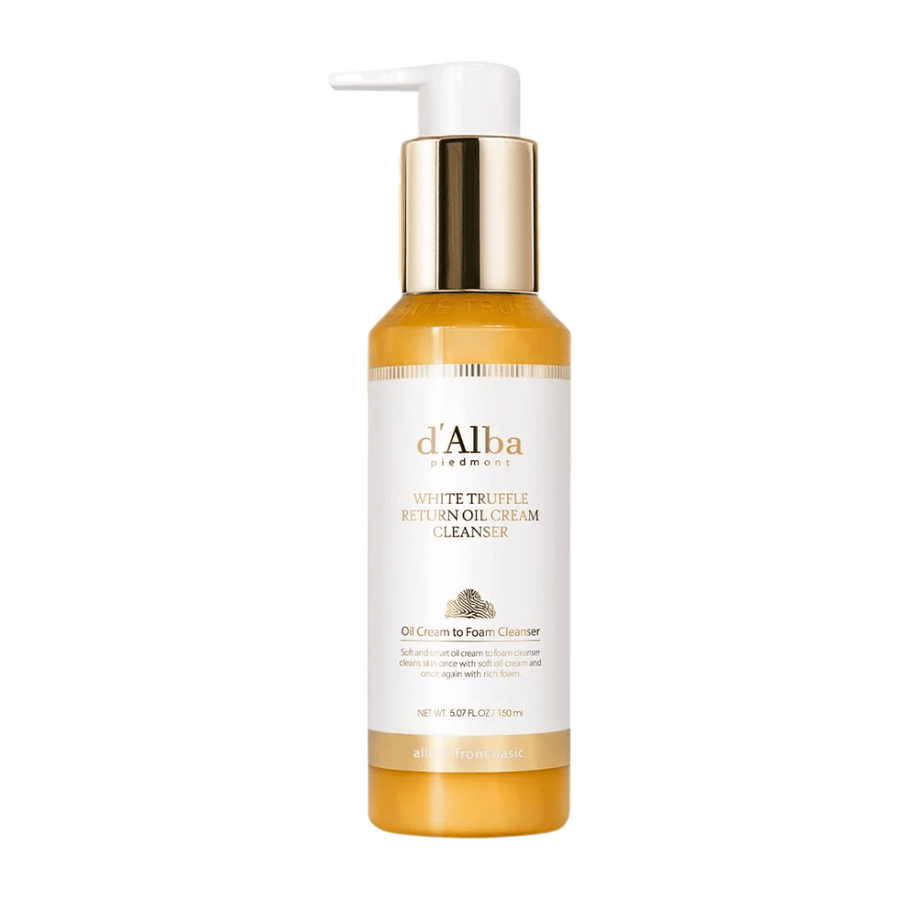 d'Alba White Truffle Return Oil Cream Cleanser je hranilna in vlažilna čistilna krema z izvlečkom belega tartufa. Inovativna formula se spremeni iz kreme v peno, kar omogoča globinsko čiščenje, hkrati pa ohranja naravno ravnovesje vlage v koži.