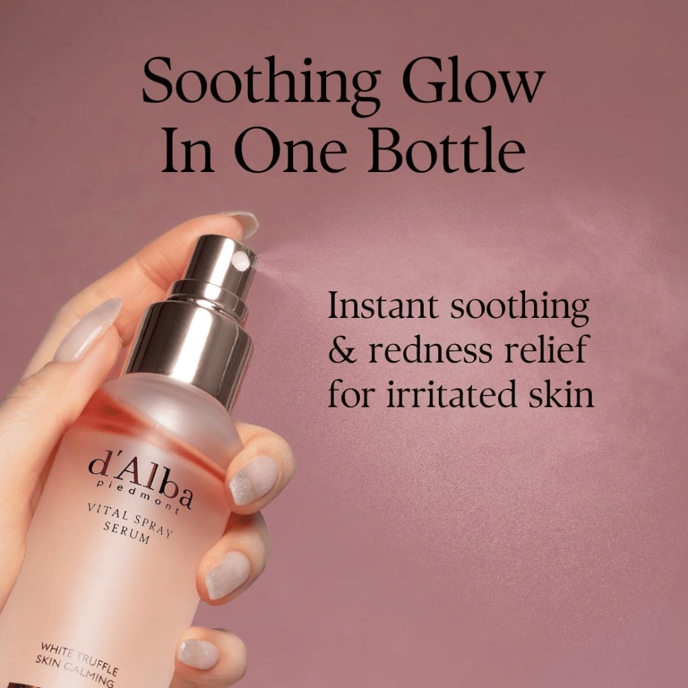 d'Alba White Truffle Vital Spray Serum – vlažilna meglica za obraz, ki pomirja razdraženo kožo in daje sijaj