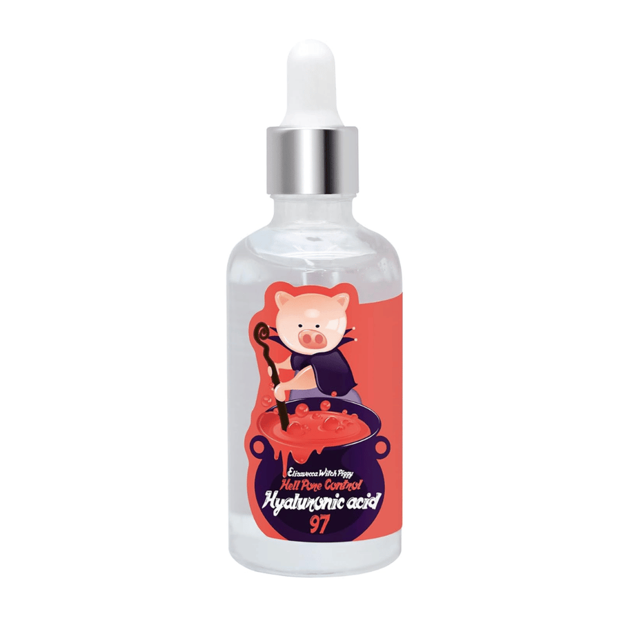 Elizavecca Witch Piggy Hell Pore Control Hyaluronic Acid 97 – koncentriran serum s hialuronsko kislino, ki krepi kožno pregrado in zagotavlja dolgotrajno vlaženje.