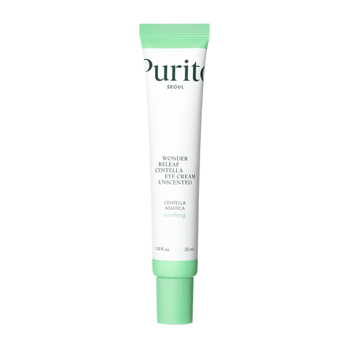 Purito Wonder Releaf Centella Eye Cream Unscented je blaga krema za oči, obogatena z izvlečkom Centella Asiatica. Vlaži in pomirja občutljivo kožo okoli oči, hkrati pa krepi kožno pregrado in zmanjšuje drobne linije. Popolna za občutljivo kožo.