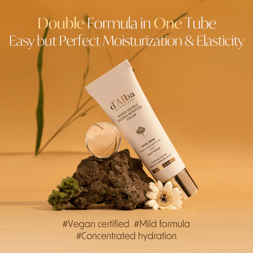 d'Alba White Truffle Double Moisture Cream je vegansko certificirana vlažilna krema z dvojno formulo, zasnovana za optimalno vlaženje in elastičnost. Nežna formula je popolna za ohranjanje naravnega ravnovesja kože in zagotavlja intenzivno, koncentrirano vlažnost.