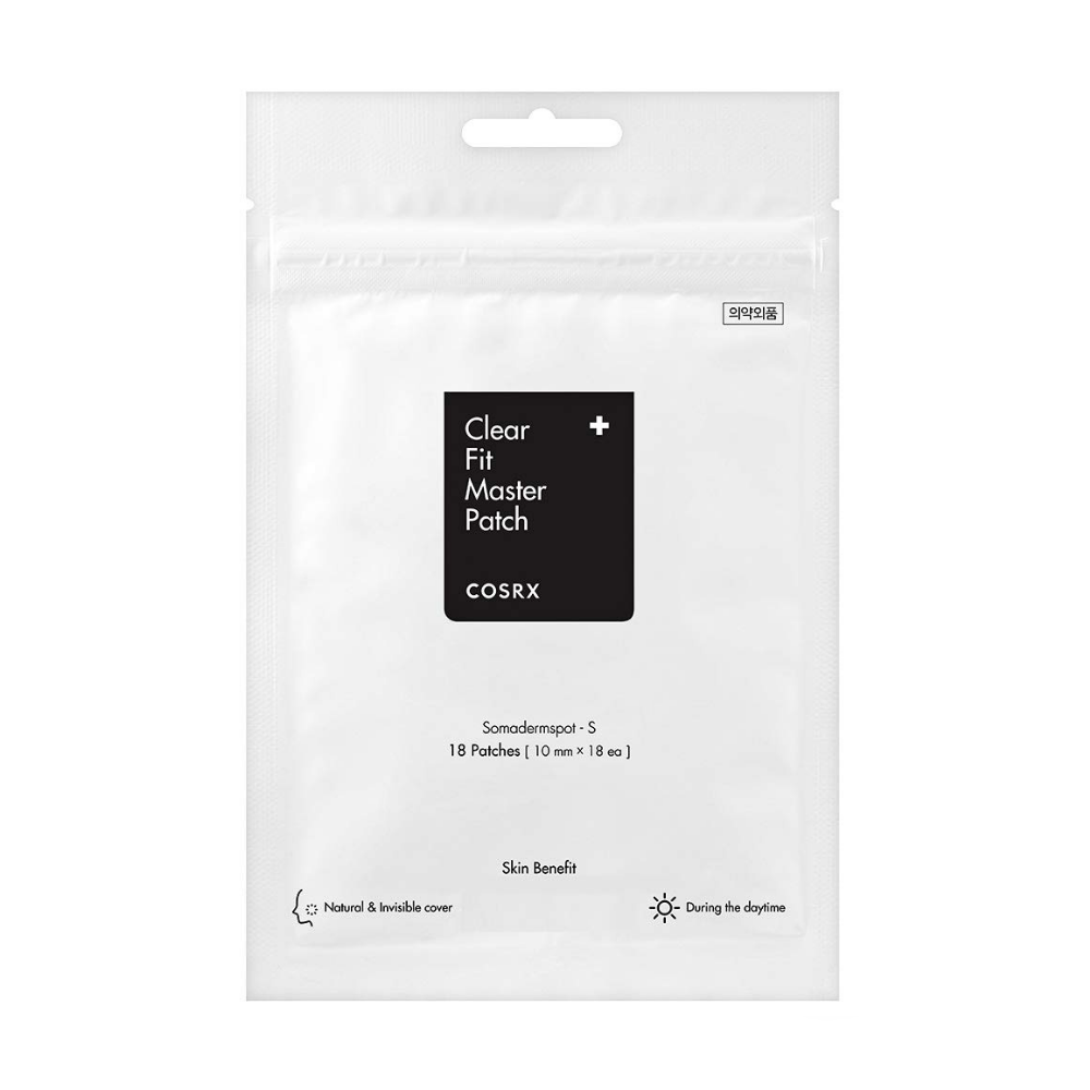 COSRX Clear Fit Master Patch 18st na beli podlagi, namenjen za mozolje.