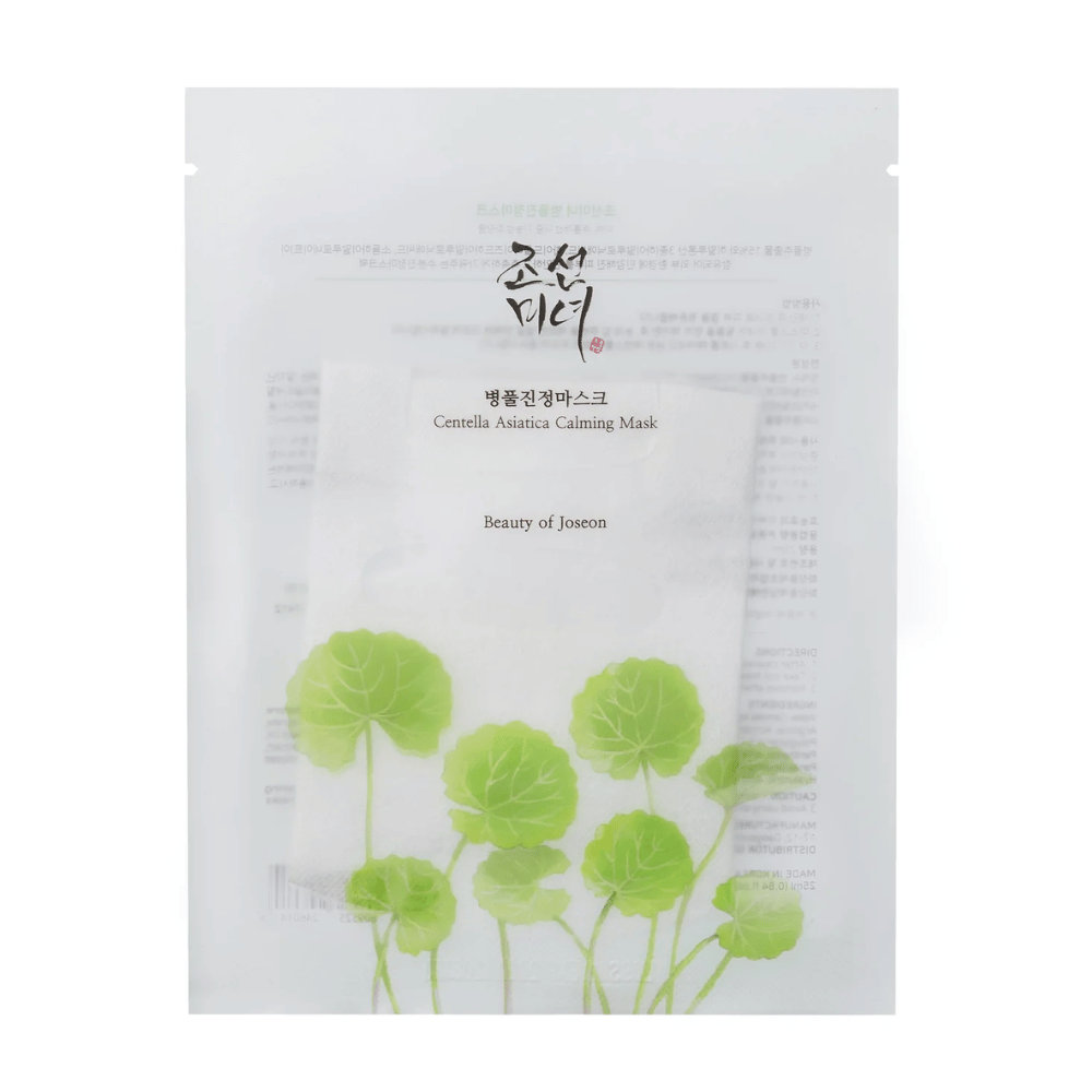En Centella Asiatica Calming Mask 1 kos s zelenimi listi od blagovne znamke Beauty of Joseon.