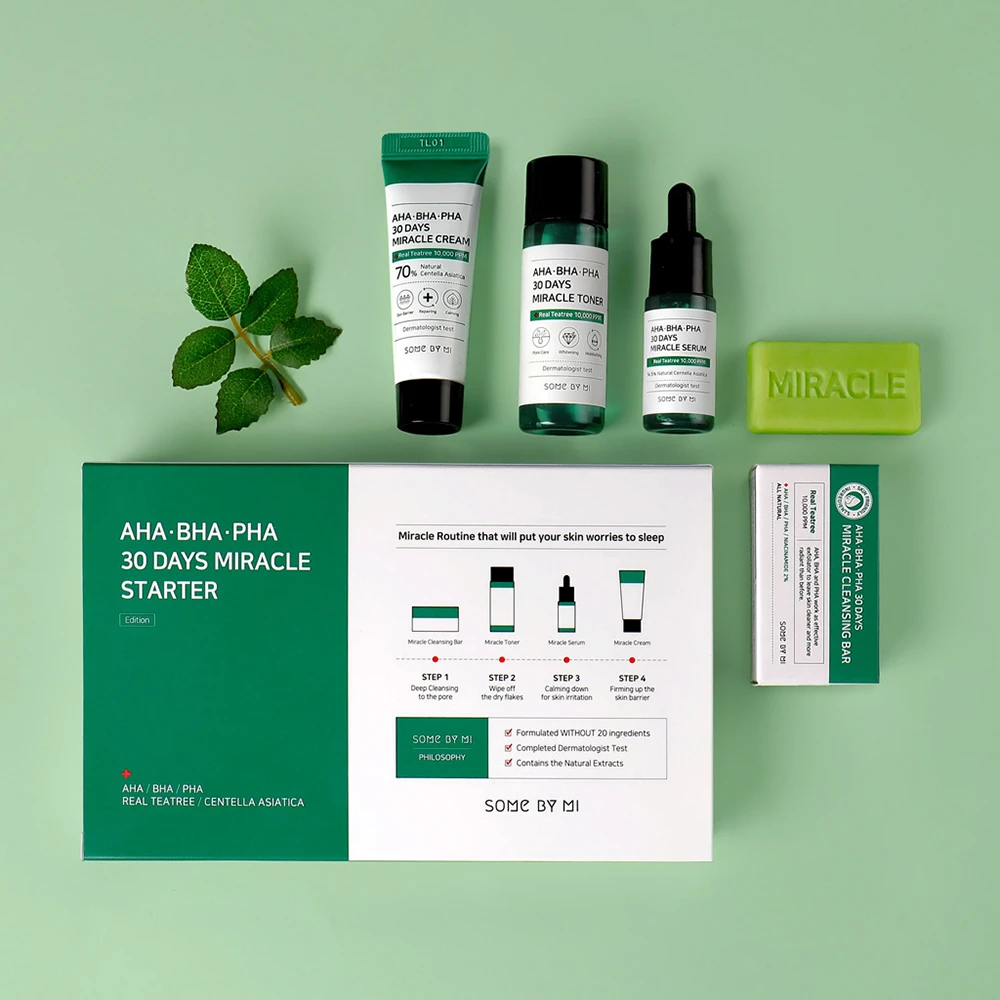 SOME BY MI-jev AHA, BHA, PHA 30 Days Miracle Starter Limited Set je korejska K-lepotna nega kože s Tea Tree in AHA BHA PHA.