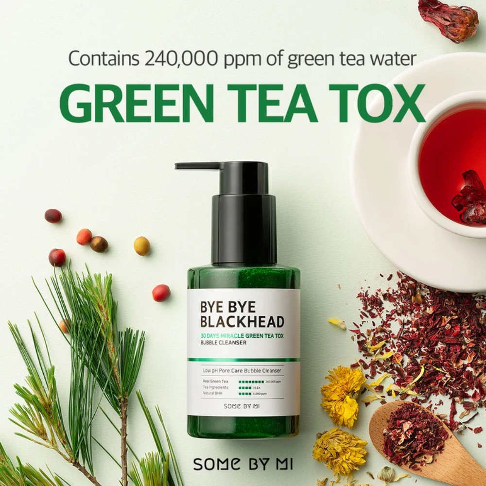 SOME BY MI Bye Bye Blackhead 30 Days Miracle Green Tea Tox Bubble Cleanser 120g čistilo za kožo.