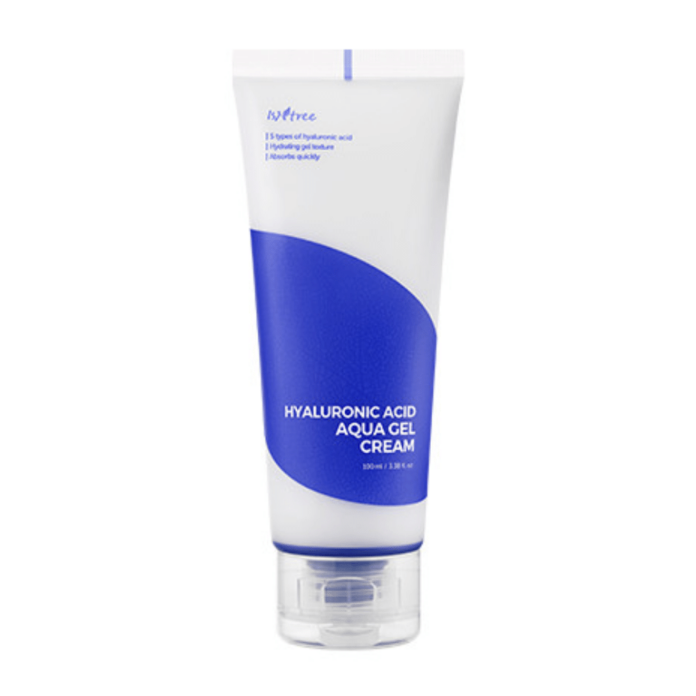 Ena tuba Hyaluronic Acid Aqua Gel Cream 100ml iz Isntree za vlaženje obraza.