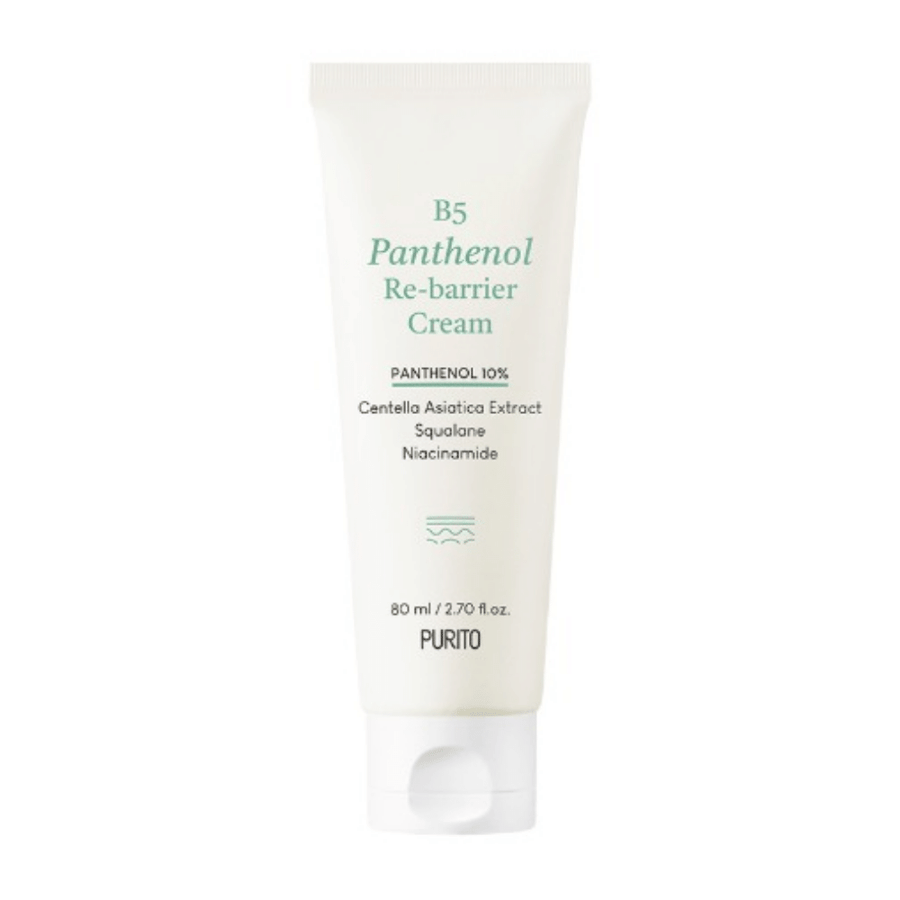 PURITOs B5 Panthenol Re-Barrier Cream 80ml za ohranjanje kožne vlažne pregrade.