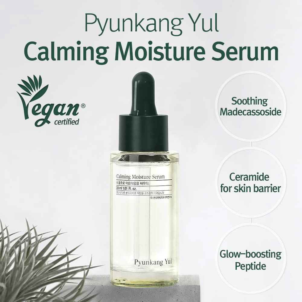 Pyunkang Yul Calming Moisture Serum 30ml, infundiran s čajevcem in cica ekstraktom.