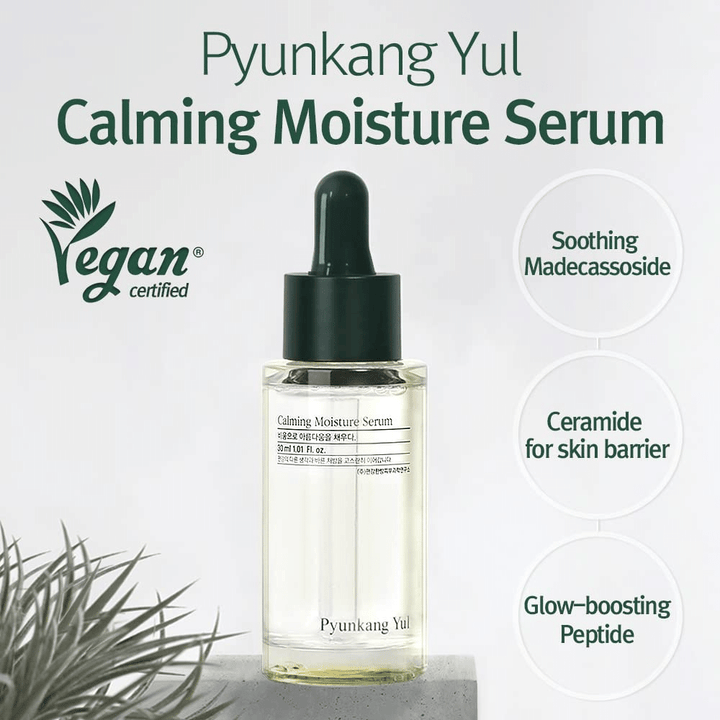 Pyunkang Yul Calming Moisture Serum 30ml, infundiran s čajevcem in cica ekstraktom.
